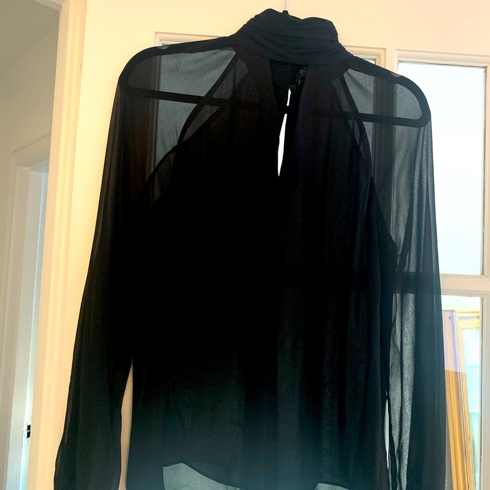 Black Intermix Silk Blouse